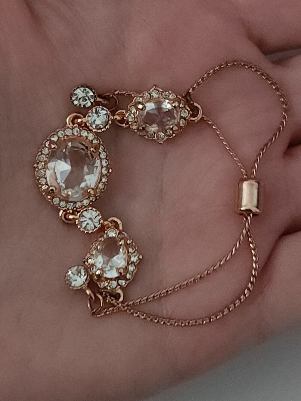Rose Gold Crystal Adjustable Bracelet